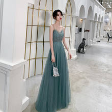 Female Banquet Dress 2019 New Style Noble Sexy Prom Party Dresses Spaghetti Strap Backless Beading Formal Dresses Haute Couture 2024 - buy cheap