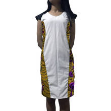 African clothing women dashiki fashion white/wax mix Ankara dresses print outfit party dress custom made for ladies 2024 - buy cheap