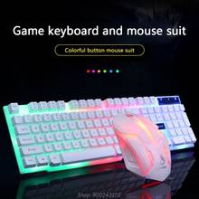 GTX300-Juego de teclado y ratón ergonómico para juegos, con cable USB, 104 teclas, retroiluminación RGB, D19 20, envío directo 2024 - compra barato