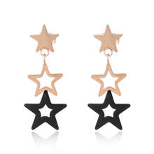 Brincos de gota de estrela moda jóias brincos para feminino menina cor ouro geométrica longo pendurado acessórios 2024 - compre barato