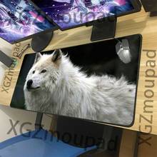 XGZ Large Gaming Mouse Pad Black Lock Edge Animal White Wolf King Custom Computer Table Mat Speed Non-slip 900x400/900x300 Xxl 2024 - buy cheap