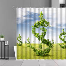 Beautiful Creative Green Leaf Symbol Green Grass 3D Print Shower Curtain Bathroom Curtains Polyester Bathtub Screen With Hook 2024 - buy cheap