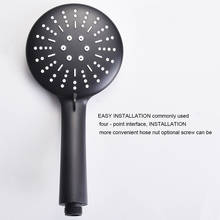 3 modos matte black shower head chuveiro à mão função bico ajustável chuvas de poupança água alta pressão cabeça chuveiro 2024 - compre barato
