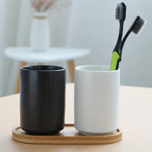 Fashion Solid Ceramic Bathroom Wash Cup Couple Set Toothbrush Mug Household Tooth Cylinder Brushing Equipment 2024 - buy cheap