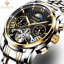 WISHDOIT Men's Watch Luxury Fashion Automatic Mechanical Watches Moon Phase Calendar Week Sports Waterproof Luminous Clock 2024 - buy cheap