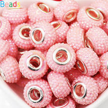 10 Pcs Pink Color 16mm Big Round Large Hole European Spacer Beads Fit Pandora Charms Bracelet Women DIY Necklace Jewelry Making 2024 - buy cheap