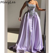 Prom Dresses Lavender One Shoulder Floor Length Spandex Satin Lace Crystal Prom Dresses With Zipper vestidos de fiesta de noche 2024 - buy cheap