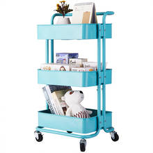 3-Tier Home Kitchen Storage Utility Cart Rack Shelf with Handle Turquoise/Black/White[US-Stock] 2024 - buy cheap