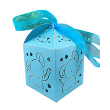 Caja de regalo de elefante cortado con láser, cajas de dulces huecas DIY con cinta, decoración para fiesta de compromiso y Baby Shower, 50 Uds. 2024 - compra barato