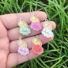 20pcs  Resin Rainbow Charms for Earring  Key Chain Necklace Pendant Jewelry Findings Making 2024 - buy cheap