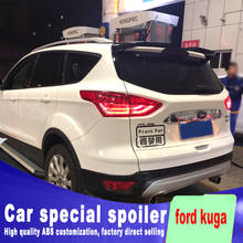 Fluxo duplo para ford kuga st spoiler, alta qualidade, material abs, primer ou tinta branca preta, asa do telhado traseiro spoiler traseiro 2024 - compre barato