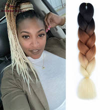 Golden Beauty 24Inch Jumbo Braids Synthetic Hair Extensions High Temperature Fiber Yaki Ombre Colors Braiding Hair For Women 2024 - buy cheap