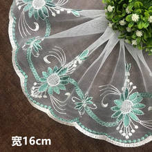 30Yards Green Lace Trim Embroidery Mesh Net Decoration 16cm Wide Fabric Doll Dress Accessories Diy Craft Clothing Material 2024 - buy cheap