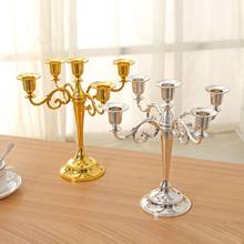 Sostenedor de vela de 3/5 Retro-Brazo de Metal Pilar vela velas de decoración de boda soporte Mariage casa decoración candelabro 2024 - compra barato