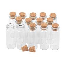 100 pçs 12ml mini recipiente de vidro vazio com cortiça hyaline pequeno bonito reagente garrafas de perfume artesanato frascos presentes 2024 - compre barato