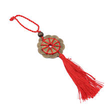 Lucky Charm Antique Coins Prosperity Protection Good Luck Hand Made Car Decoration Car Red Chinese Knot Pendant Hanging Decor 2024 - buy cheap