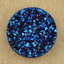Необработанные драгоценные темно-синие круглые натуральные бусины с плоской задней частью, кабошон, драгоценный камень, Друза Агата, ювелирные изделия для поделок 2024 - купить недорого