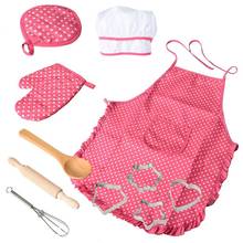 Conjunto de Chef para niños, kit de cocina, delantal, sombrero, juego de amigos, juguetes de simulación, 11 unids/set 2024 - compra barato