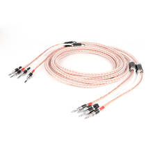 1 par de cables de altavoz OCC 8TC para fiebre, amplificador de altavoz, cable de conexión HiFi Y-Y/enchufe Banana/enchufe y-banana 2024 - compra barato