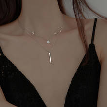 Collar de plata esterlina S925 para mujer, cadena de clavícula Simple de doble capa, a la moda, accesorios de joyería al por mayor 2024 - compra barato