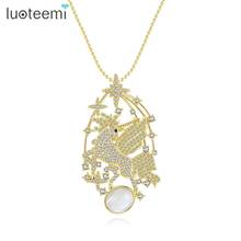 LUOTEEMI Luxury Horse CZ Pendant Necklaces for Women Wedding Engagement Fashion Jewelry Party Kolye Bijoux Femme Christmas Gift 2024 - buy cheap