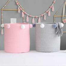 Cartoon Ball Cotton Thread Storage Basket Large Capacity Dirty Clothes Sundries Kids Toy Book Snacks Storage Bags Home Decor 2024 - buy cheap