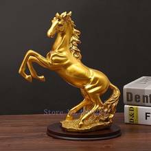 Criativo nordic resina simulado animal retro cavalo ouro artesanato ornamentos moderno decoração para casa desktop sala de estar estatueta 2024 - compre barato