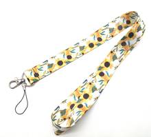 10 pcs cartoon sunflower  Neck Strap Lanyards  Badge Holder Rope Pendant Key Chain Accessories 2024 - buy cheap