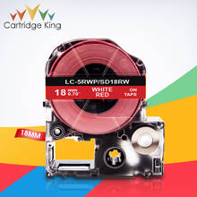 Branco no vermelho sd18rw C-5RWP 3/4 "(18mm) fita de etiqueta para epson king jim LW-C410 LW-400 LW-400L tepra pro sr210 sr220 impressora de etiquetas 2024 - compre barato