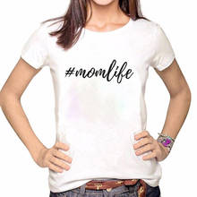 Женская одежда, футболка с надписью Momlife, милая модная футболка с принтом, повседневная женская футболка, женская футболка с коротким рукавом 2024 - купить недорого