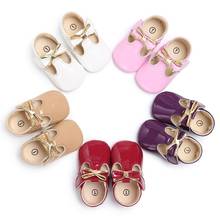 PU Leather Baby Girl Moccasins Solid Bowknot Party Babys Shoes Footwear for Newborns White&Pink&Red 0-18 Months 2024 - buy cheap