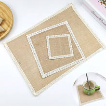 1Pc Anti-hot Burlap Fabric Jute Table Mats Placemats Cup Pad Natural Kitchen Decor 2024 - buy cheap