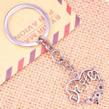 20pcs New Fashion Keychain 24x24mm heart sister flower Pendants DIY Men Jewelry Car Key Chain Ring Holder Souvenir For Gift 2024 - buy cheap