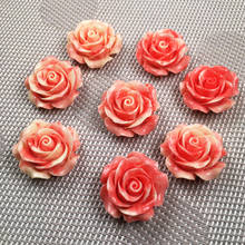 10Pcs Synthetic Coral engraving Flower shape Punch loose beads isolation bead for Jewelry making DIY necklace accessories 2024 - buy cheap