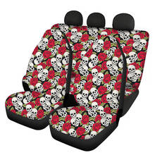 INSTANTARTS Sugar Skull Pattern Universal Car Accessories Vehicle Seat Covers Anti-Slip Front/Back Car Interior Seat Covers Soft 2024 - buy cheap