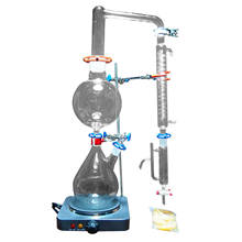 Novo 2000ml laboratório óleo essencial de destilação a vapor aparelhos de vidro kits destilador água purificador com fogão quente graham condensador 2024 - compre barato