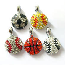 20pcs Volleyball Baseball Basketball Football Hang Pendant Charm Fit Diy Phone Strips Bracelet Necklace KeyChain Gift Wholesales 2024 - buy cheap