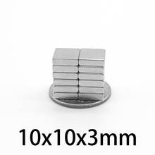 Superpotentes imanes de neodimio N35, 10x10x3mm, bloque de imán fuerte de 10x10x3mm, 10x10x3mm, 10-200 piezas 2024 - compra barato