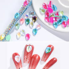 Разноцветные акриловые кристаллы в форме сердца Стразы для ногтей с плоской задней стороной водой без горячей фиксации Стразы блестящие стразы B4059 2024 - купить недорого