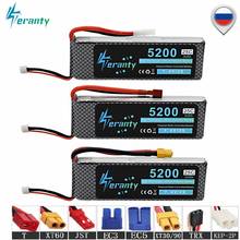 TERANTY 3Pcs/Sets 2s 7.4V 5200mAh Lipo Battery For RC Car Boats Robot Airplanes Helicopter Parts 7.4v RC Drone Lithium Battery 2024 - buy cheap