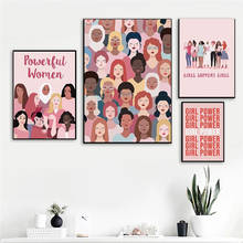 Arte de pared con mano de poder para mujer, lienzo impreso, regalo de chica, imagen moderna, póster de pared para sala de estar y dormitorio 2024 - compra barato