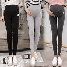 2020 New Maternity Leggings Cotton Skinny pants Label owl  For pregnant Women Grey Capris Pregnancy Clothes Spring Summer 2024 - buy cheap