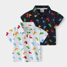 Cartoon Polo Shirts For Summer Children's Clothes Dinosaur Design Short Sleeve Baby Boys Polo Shirt Tops Tees Girls Boys Gifts 2024 - buy cheap