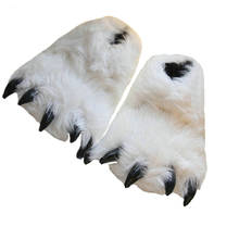 Fashion Winter Warm Indoor Cotton Padded Plush Cartoon Bear Claw Slippers Home Cotton Slippers Floor Shoes 2024 - buy cheap