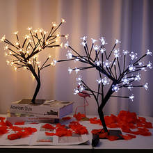 LED Cherry Blossom Tree Bonsai Fairy Night Light Table Twig Lamp Home Shop Festival Party Decor Gift Ornaments 2024 - buy cheap