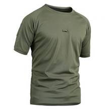 Camiseta de senderismo para hombre, camisa de combate táctico militar de secado rápido, camiseta de entrenamiento de camuflaje con cuello redondo, transpirable, 2XL 2024 - compra barato