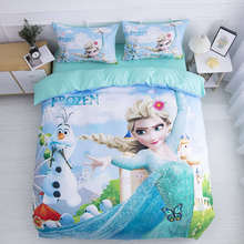 Disney Frozen Elsa Princess Bedding Set Twin Size Bed Linens for Kids Quilt Duvet Covers Queen Coverlets Single Sheets Girls 3D 2024 - buy cheap