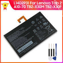 Bateria de substituição autêntica embutida, para lenovo tab 2 tabletes lc/A10-70 de 7000mah 26.6wh 4.36v 2024 - compre barato