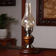 Lámpara de mesa Vintage de estilo americano, accesorios de iluminación LED Retro para estudio, lectura, escritorio, mesa de comedor, lámpara de queroseno, decoración para el hogar 2024 - compra barato