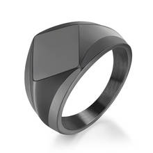 Anel punk masculino modyle, anel preto de aço inoxidável 316l, joia masculina da moda rock 2024 - compre barato